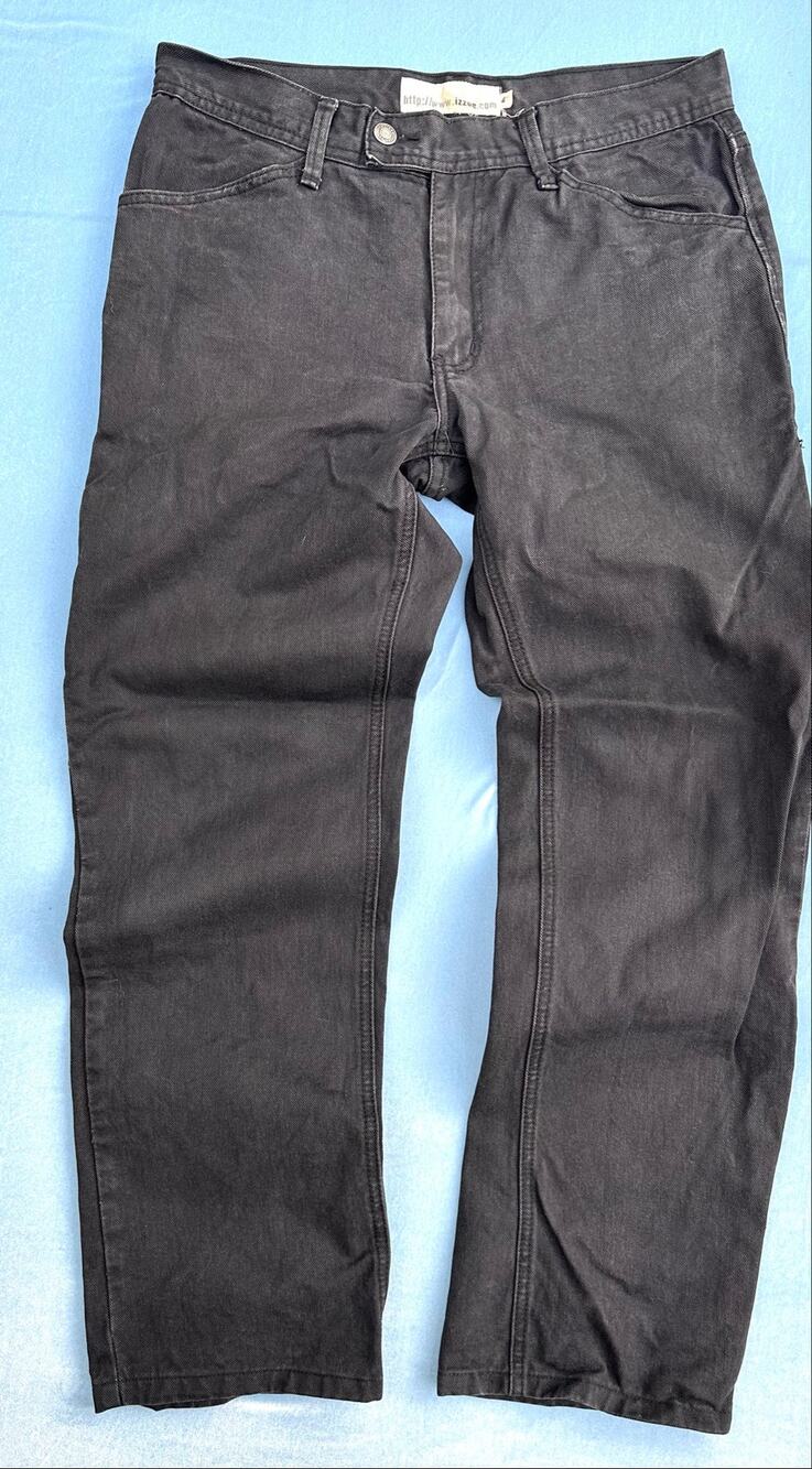 Izzue Men's Black Denim Jeans Size 4 Straight Leg Faded Casual Pants